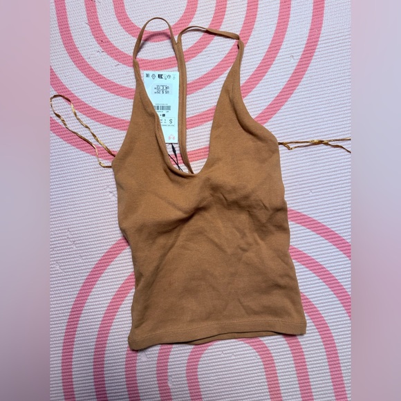 Zara Tops - Brown Ribbed  Tank Top - Women's